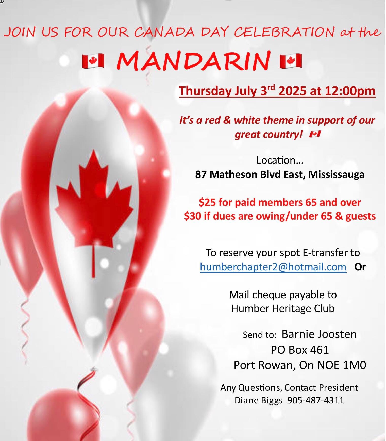 Canada Day Mandarin Lunch